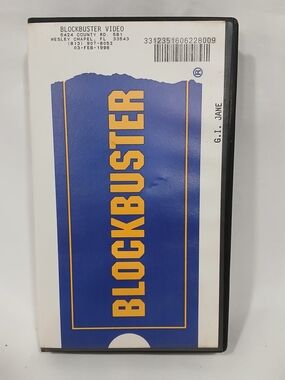 Blockbuster Video VHS GI Jane 1997 Demi Moore Julia Roberts Rental Tape and Case
